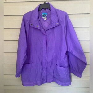 RESOLUTE BAY grannycore purple rain jacket women’s size M MINT light jacket 80s